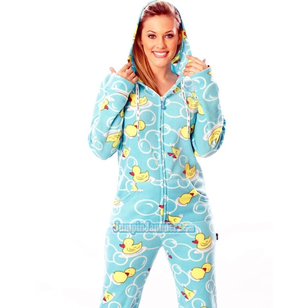 Fun Duck Patterned Blue Onesie